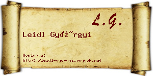 Leidl Györgyi névjegykártya
