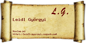 Leidl Györgyi névjegykártya